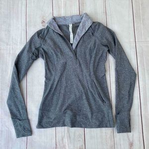 Heathered Gray Lululemon Think Fast Pullover
